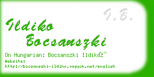 ildiko bocsanszki business card